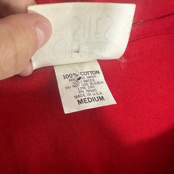 Vintage Red Pearl Embellished Cowl Neck Slouchy 3/4 Sleeve Blouse Sz Medium - Picture 7 of 7